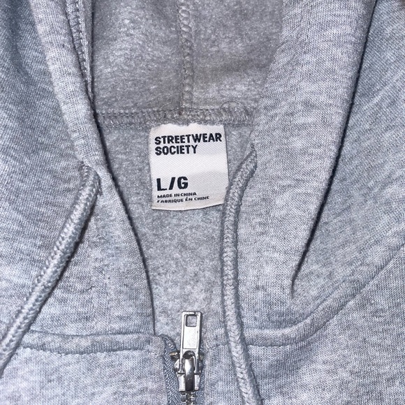 SOLD - Streetwear Society Zip Up Hoodie with graphics on back - Picture 4 of 8